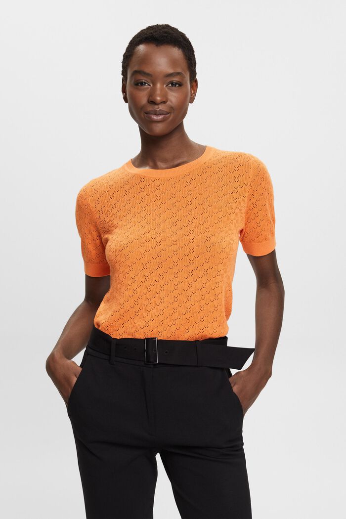 Kurzärmliges Pointelle-Shirt