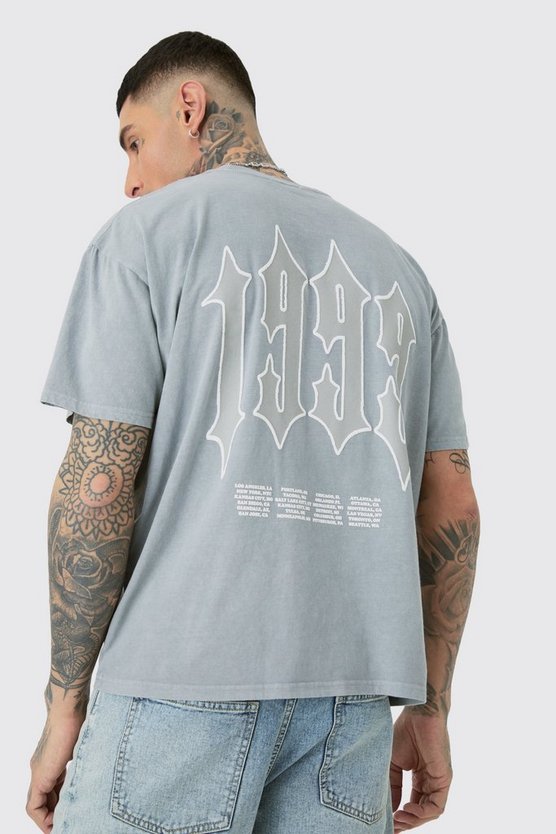 Tall graues T-Shirt mit 1999 Print