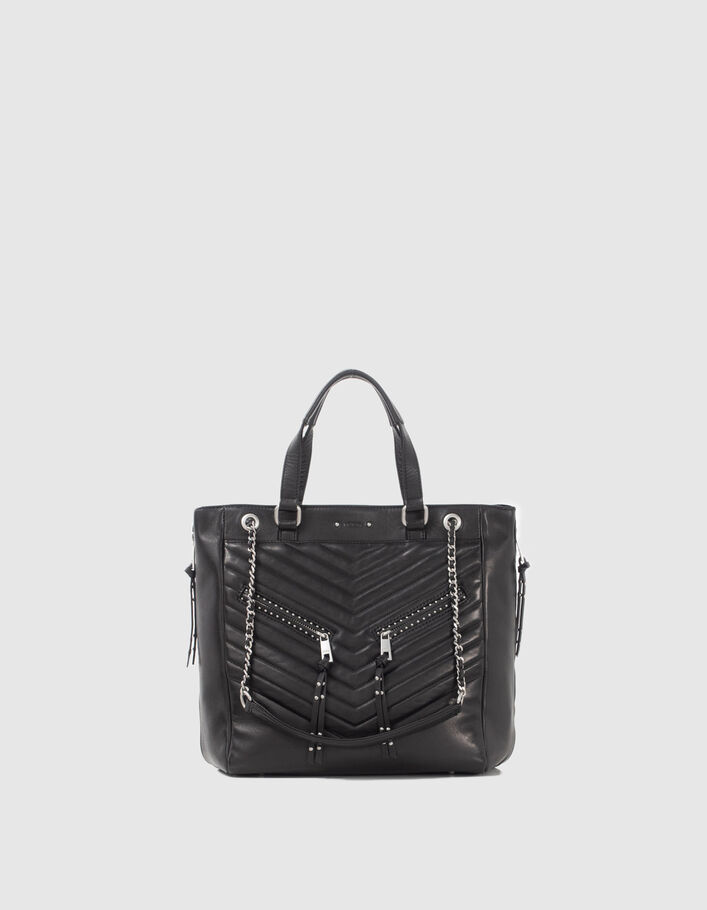 Sac cabas LE 1440 Rock noir cuir clouté Femme