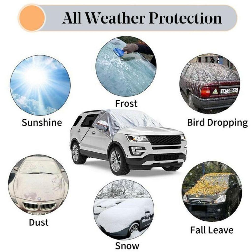 Suzakuin Frontscheibenabdeckung Auto Sonnenschutz Winter Eisschutz UV-Schutz Frontscheibenabdeckung