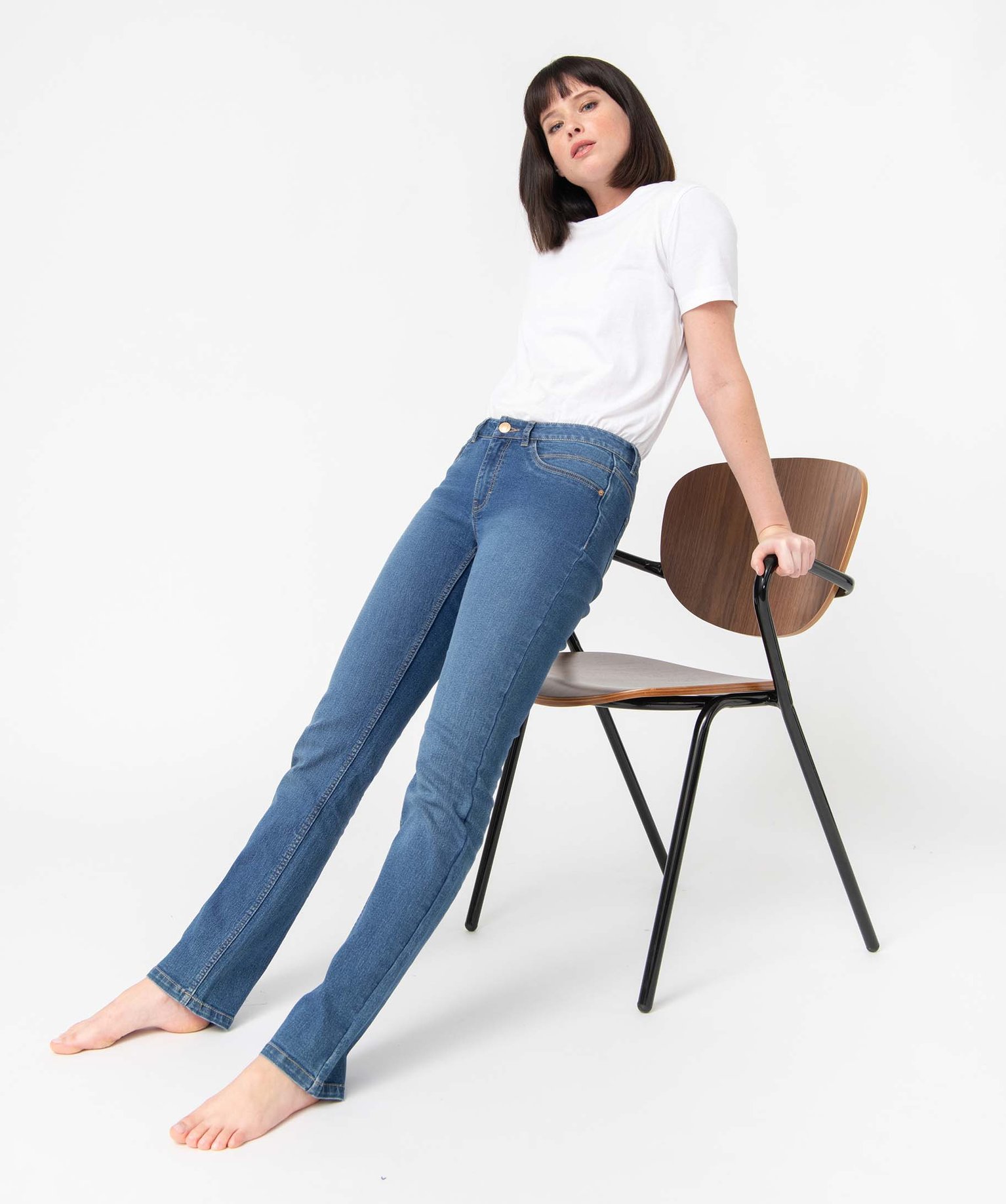 Jean femme coupe Regular stretch stone | GEMO