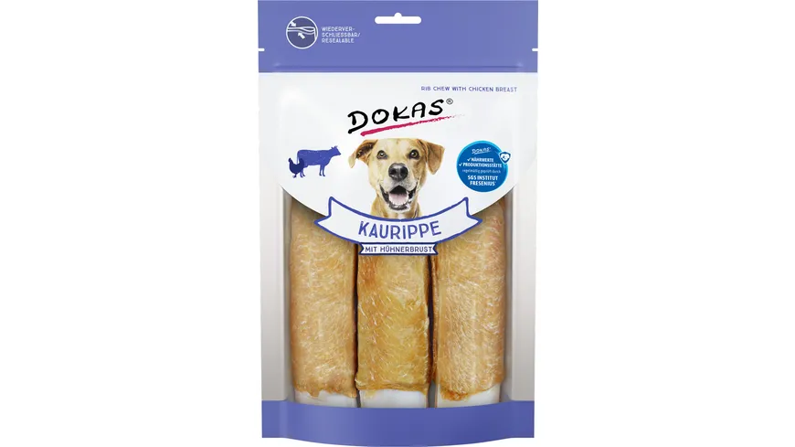Dokas Hundesnack Kaurippe mit Hühnerbrustfilet 210 g