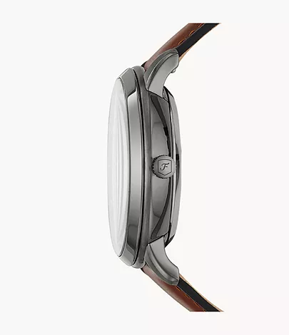 Fossil Herrenuhr Neutra Automatik Leder Rotbraun