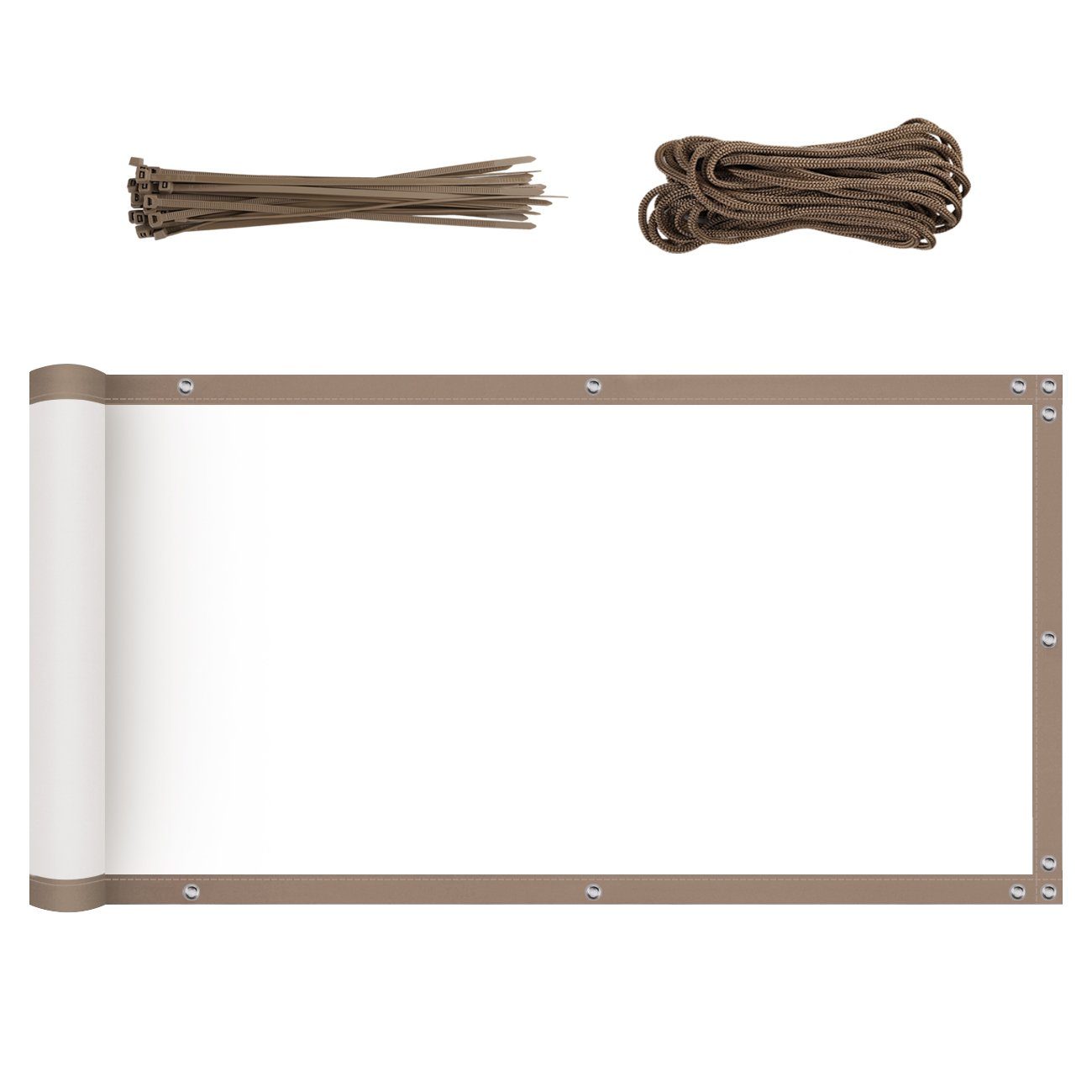 Sekey Balkonsichtschutz Balkon-Windschutz, Sichtschutz für den Balkon, Balkonbespannung, Weiß Balkonverkleidung aus 100% Polyester