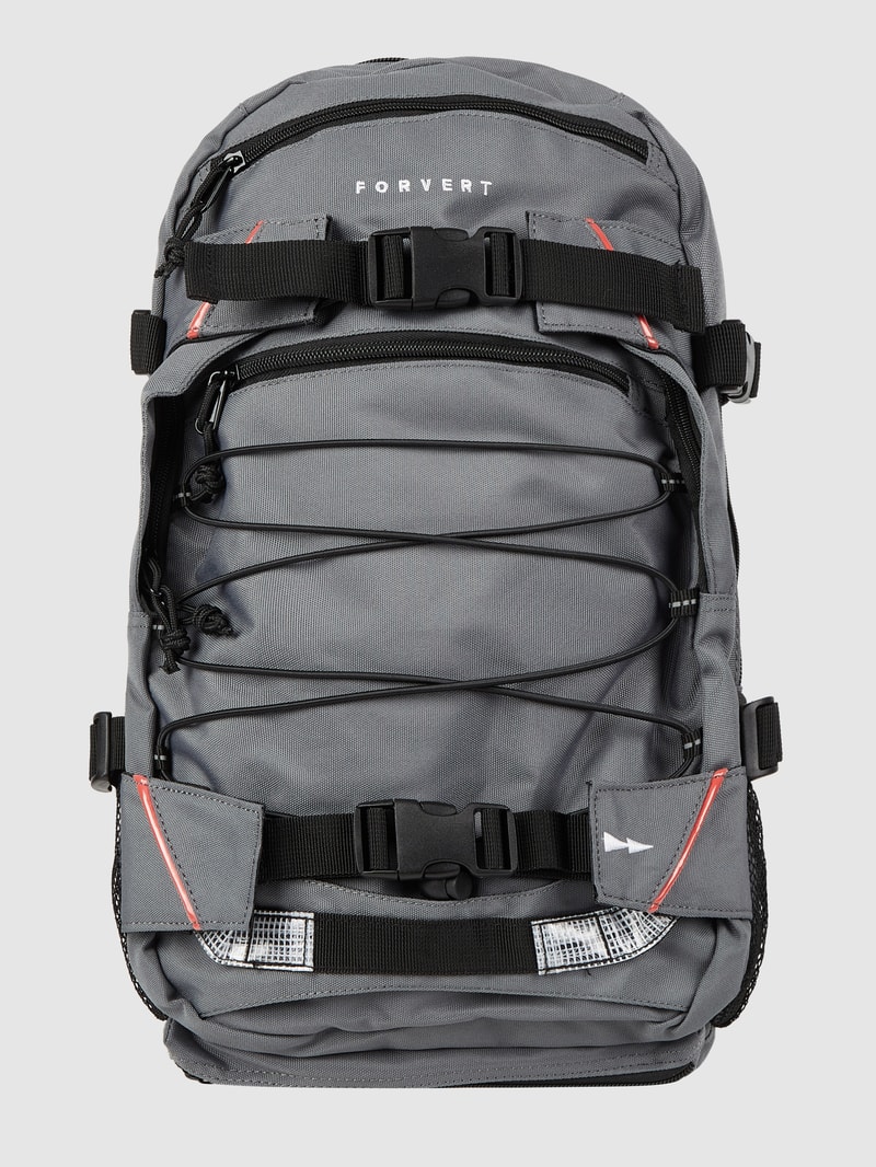 Rucksack mit Label-Details Modell 'LOUIS' in mittelgrau