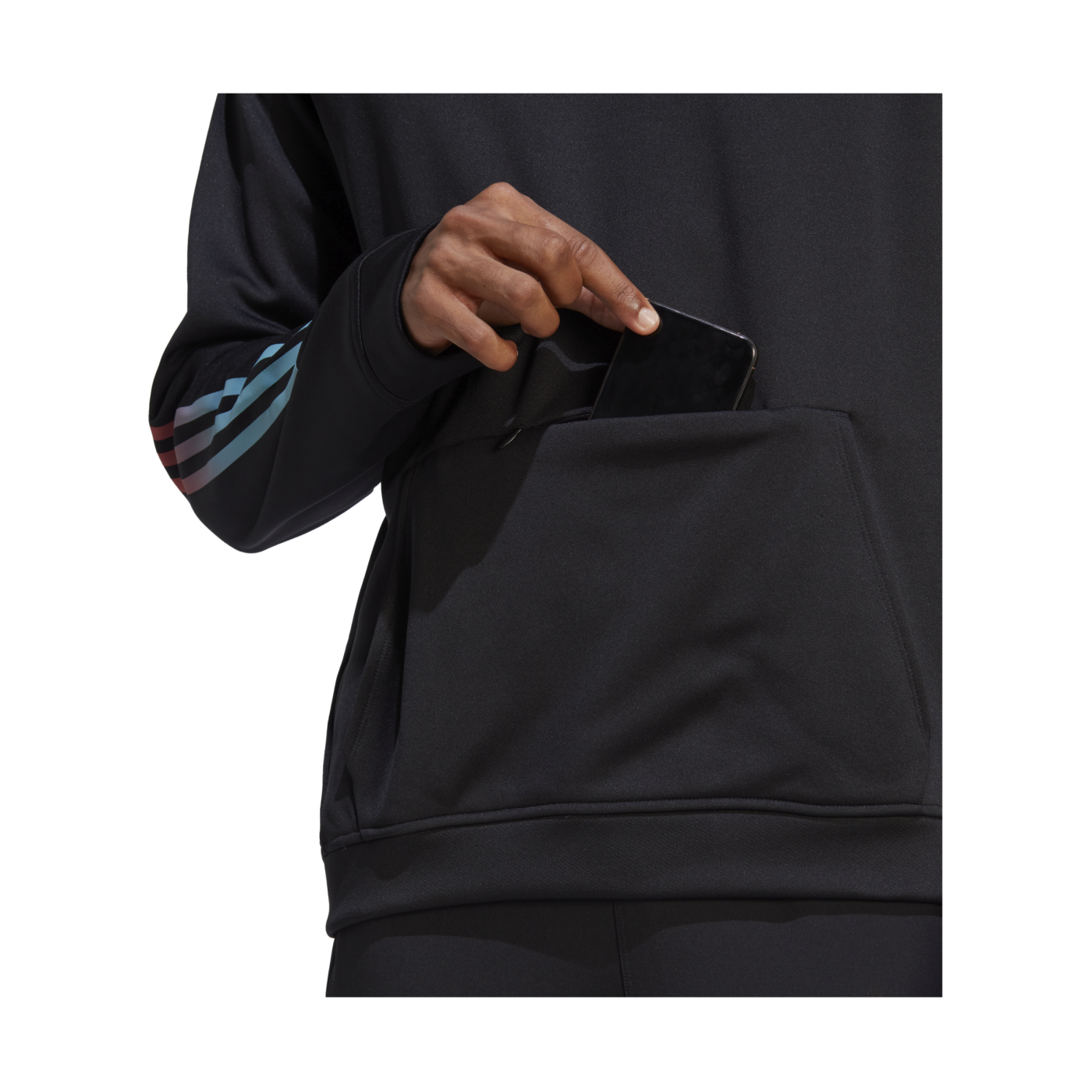 adidas 3-Stripes Hoody Schwarz Blau Rot