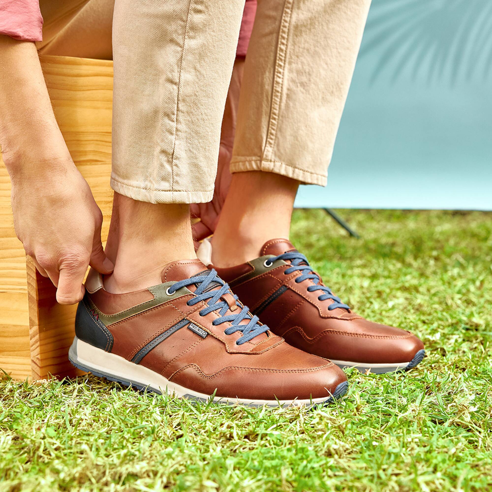 Męskie buty sportowe casualowe - SKÓRA