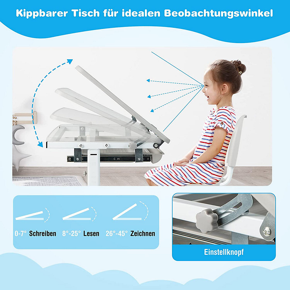 Kinderschreibtisch höhenverstellbar neigbar
