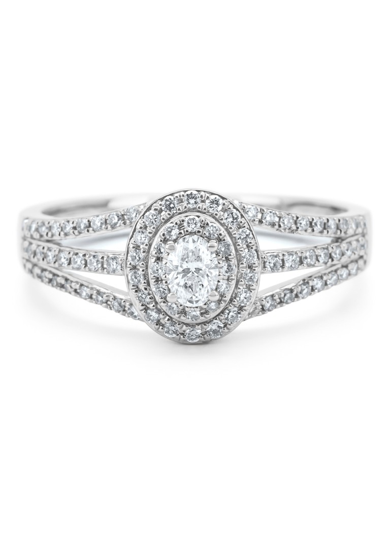 Inel cu vârf de diamant din aur alb, diamant de 0.38ct, Petite Romance
