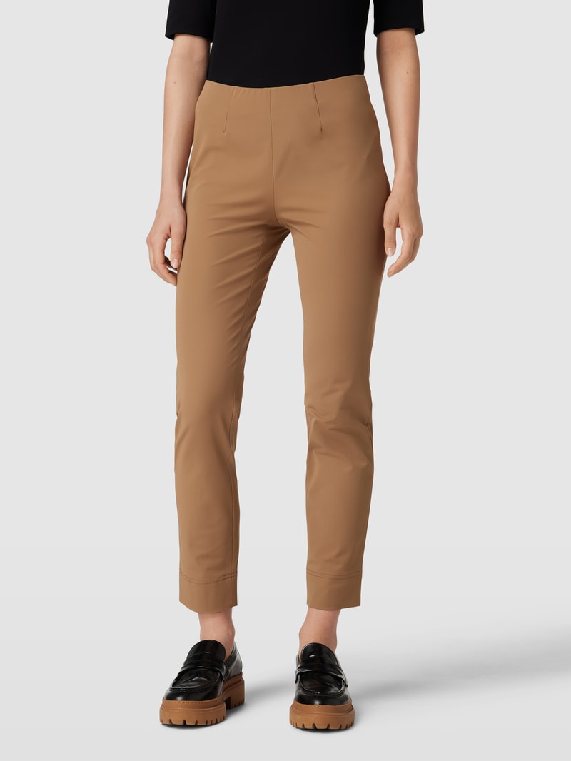 Slim Fit Stretchhose mit Ziernähten in camel
