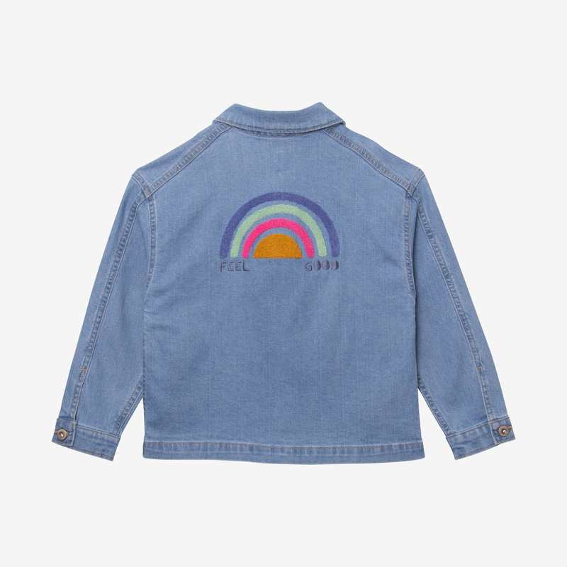 Veste en jean fille brodée dos bleu Catimini