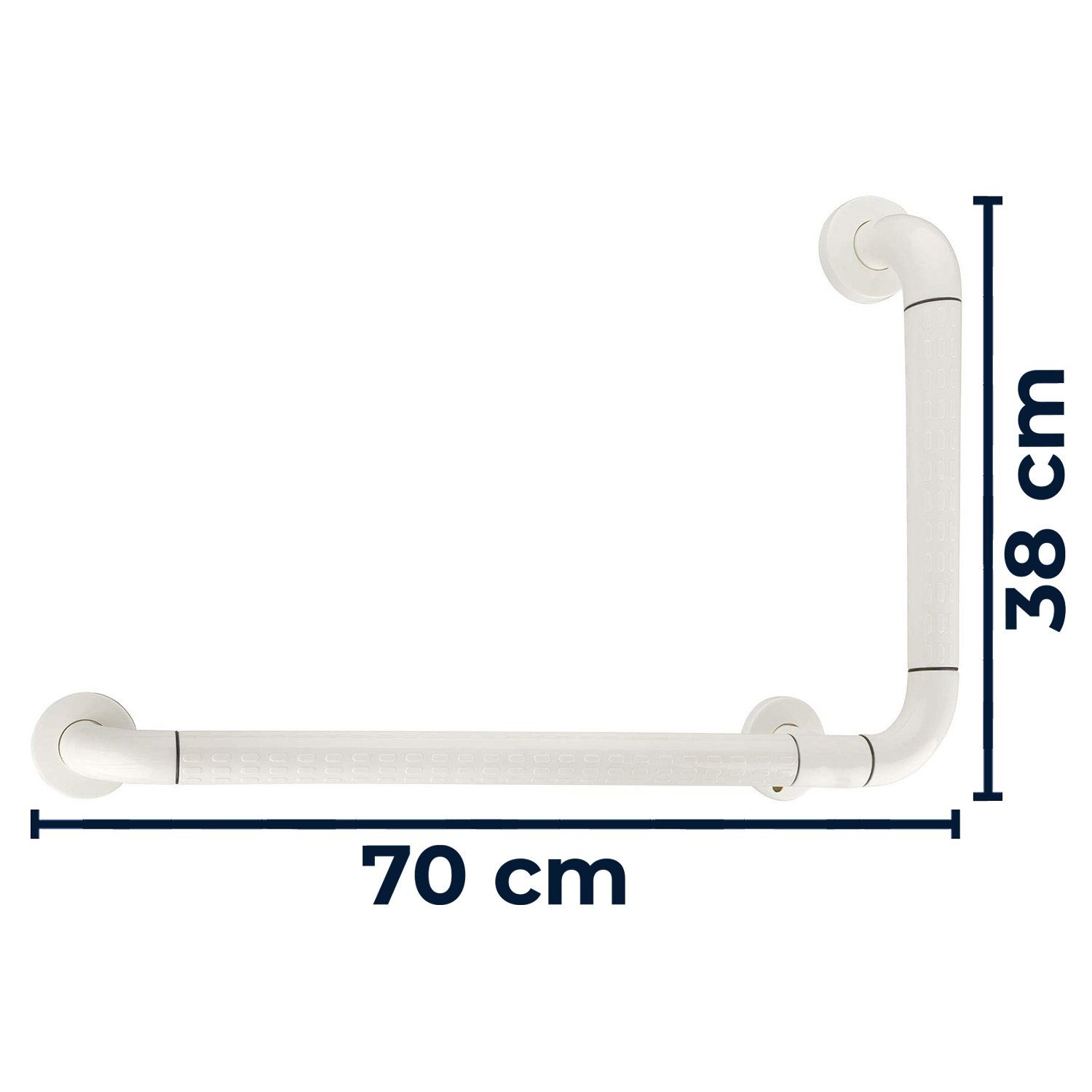 flexilife Haltegriff flexilife Eck-Wandhaltegriff Badewannengriff für flexilife Badewanne WC oder Dusche, Kunststoff Länge: 70 cm, Höhe: 38 cm, Weiß