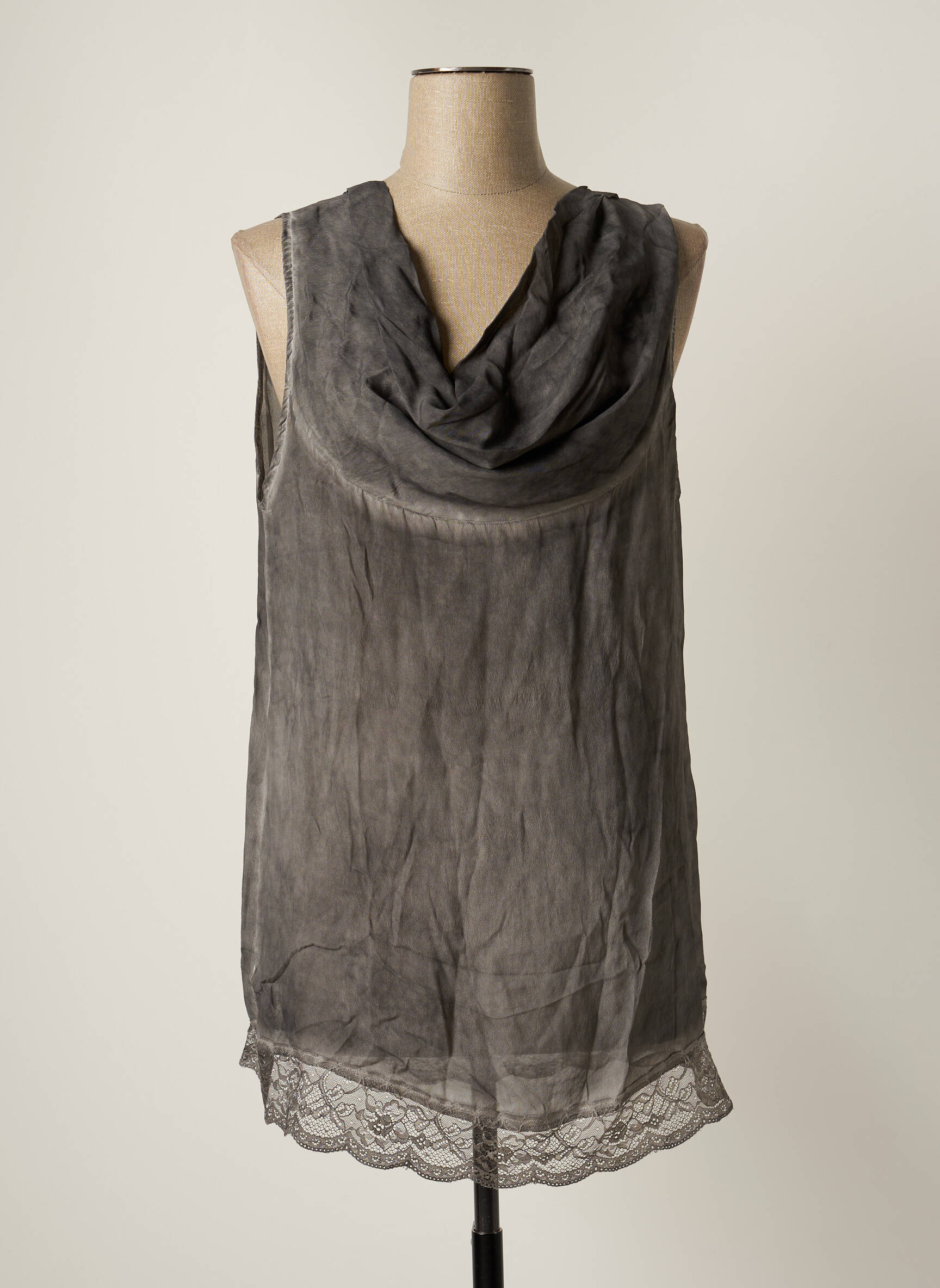 Lauren Vidal Tuniquesansmanche Femme couleur gris