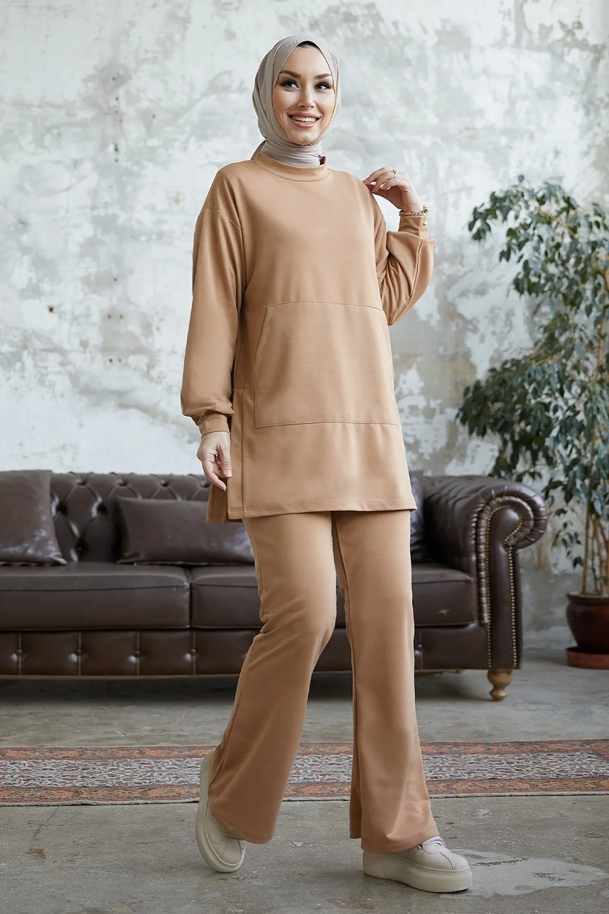 InStyle  Miora Spanischer Knöchel-Doppelanzug – Kamel