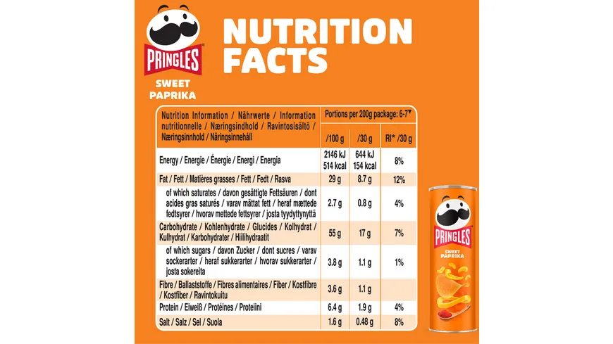 Pringles Chips Sweet Paprika 165 g