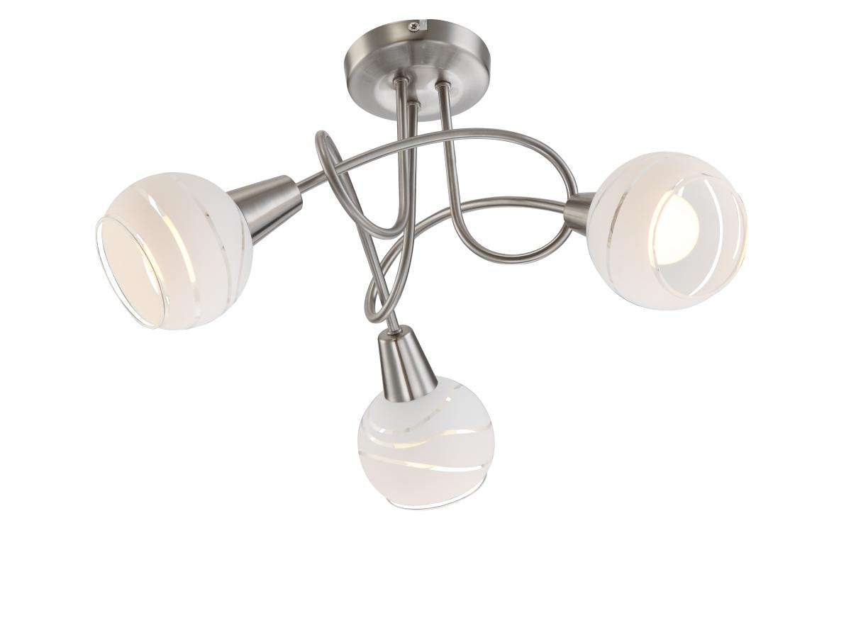 Globo Lighting - ELLIOTT - Deckenleuchte Metall Nickel matt, 3x E14 LED