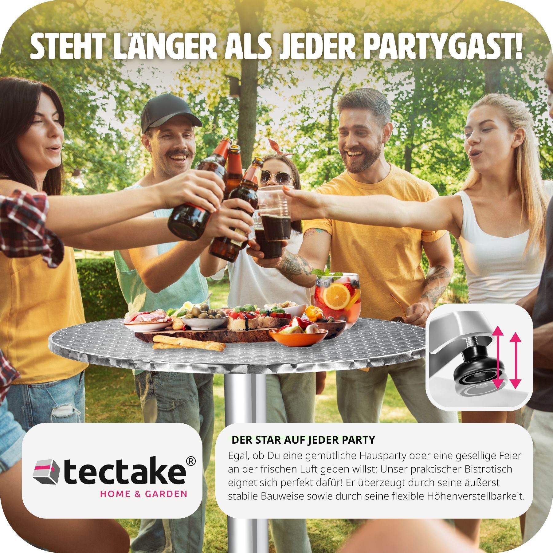 tectake Bistrotisch Alexander (1-St., 1 tlg)