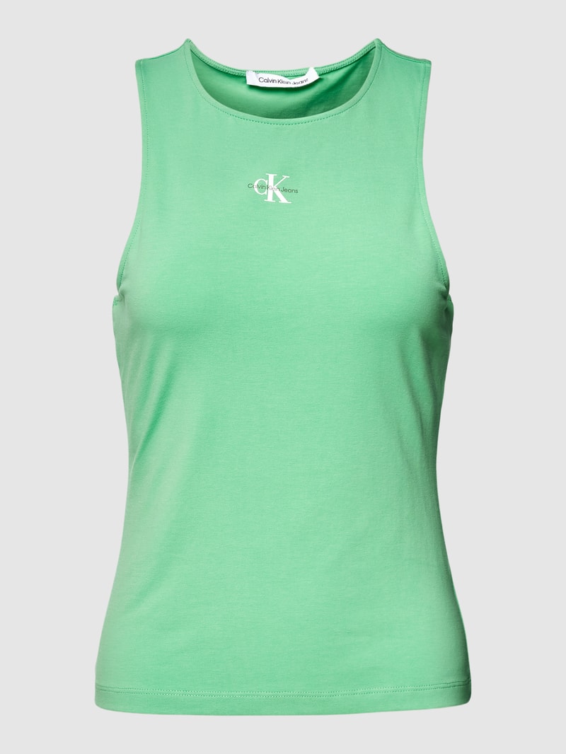 Tanktop mit Racerback Modell 'MICRO MONOLOGO' in grün