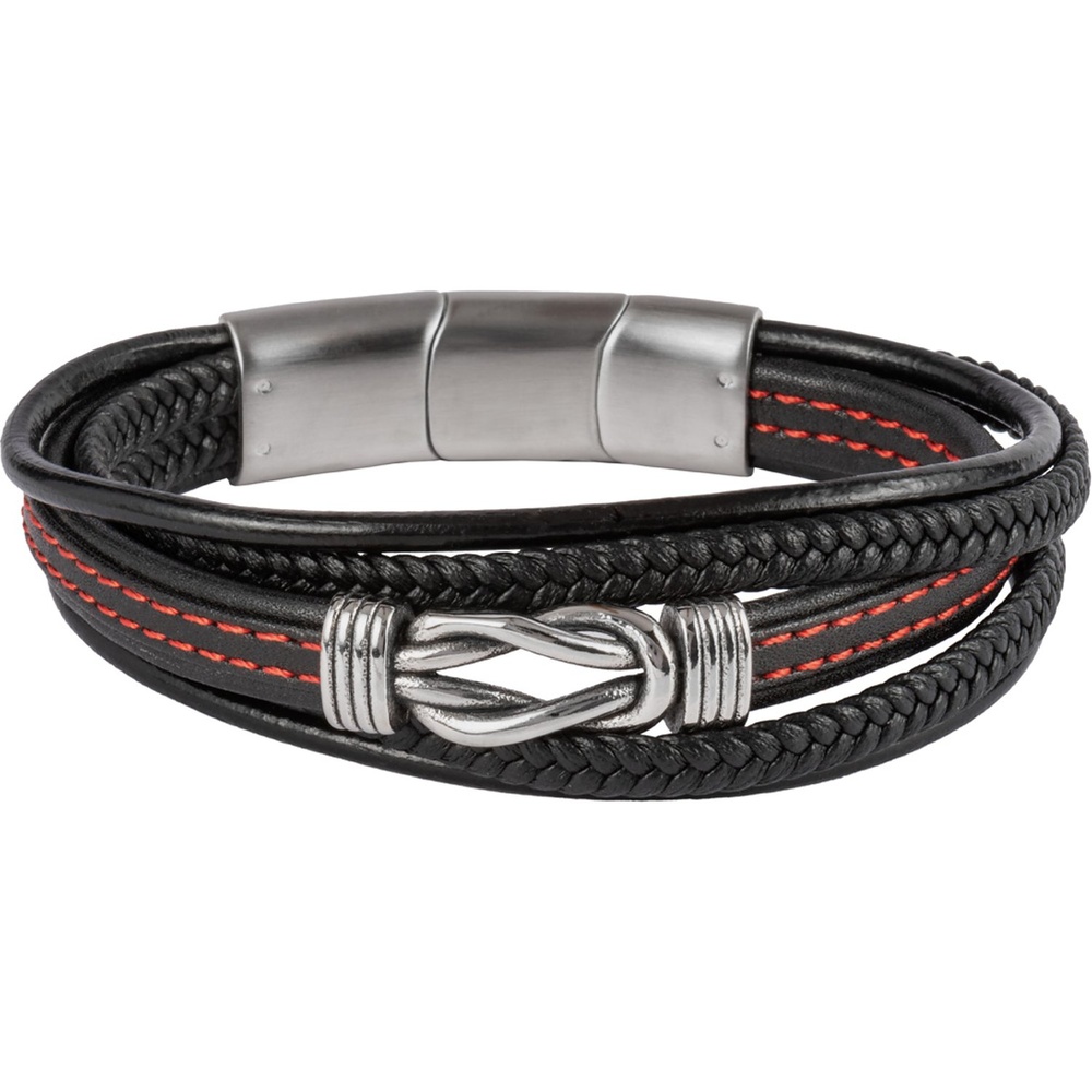 Jacques Lemans Bracelet Cuir, Acier inoxydable Bracelet
