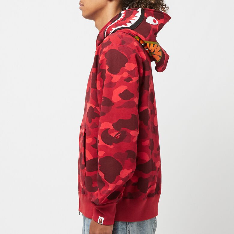 A Bathing Ape Color Camo Shark Full Zip Hoodie M red