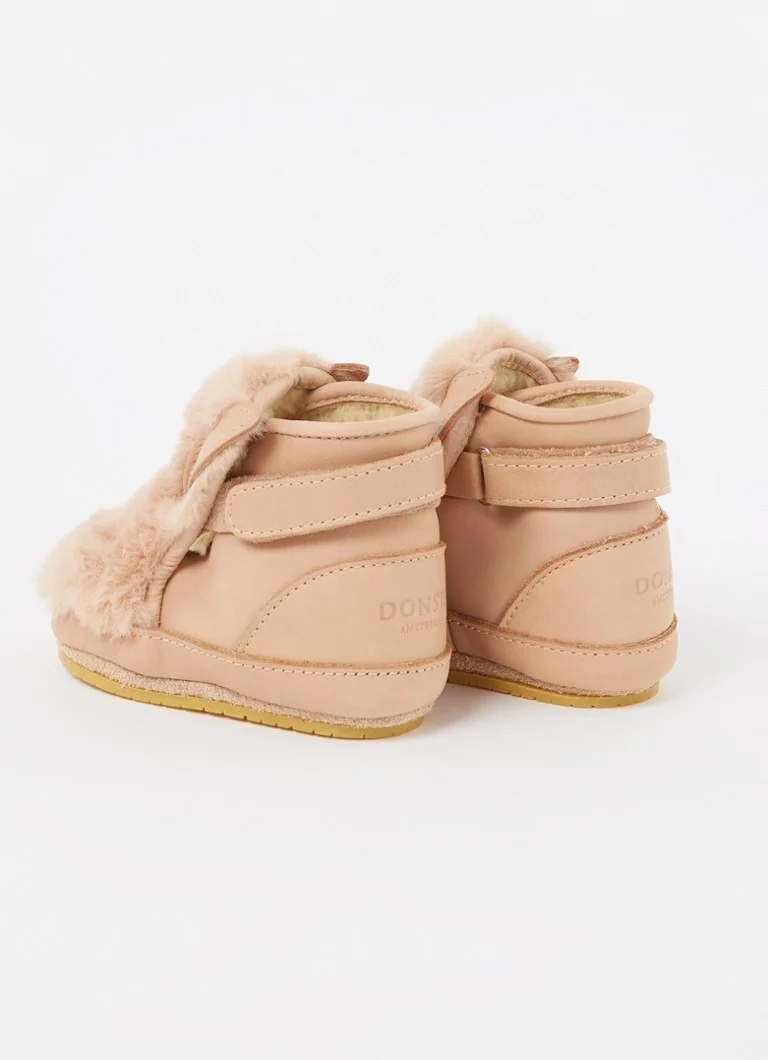 Pantofi pentru bebeluși Donsje Amsterdam Richy Fluffy Iepuraș din piele