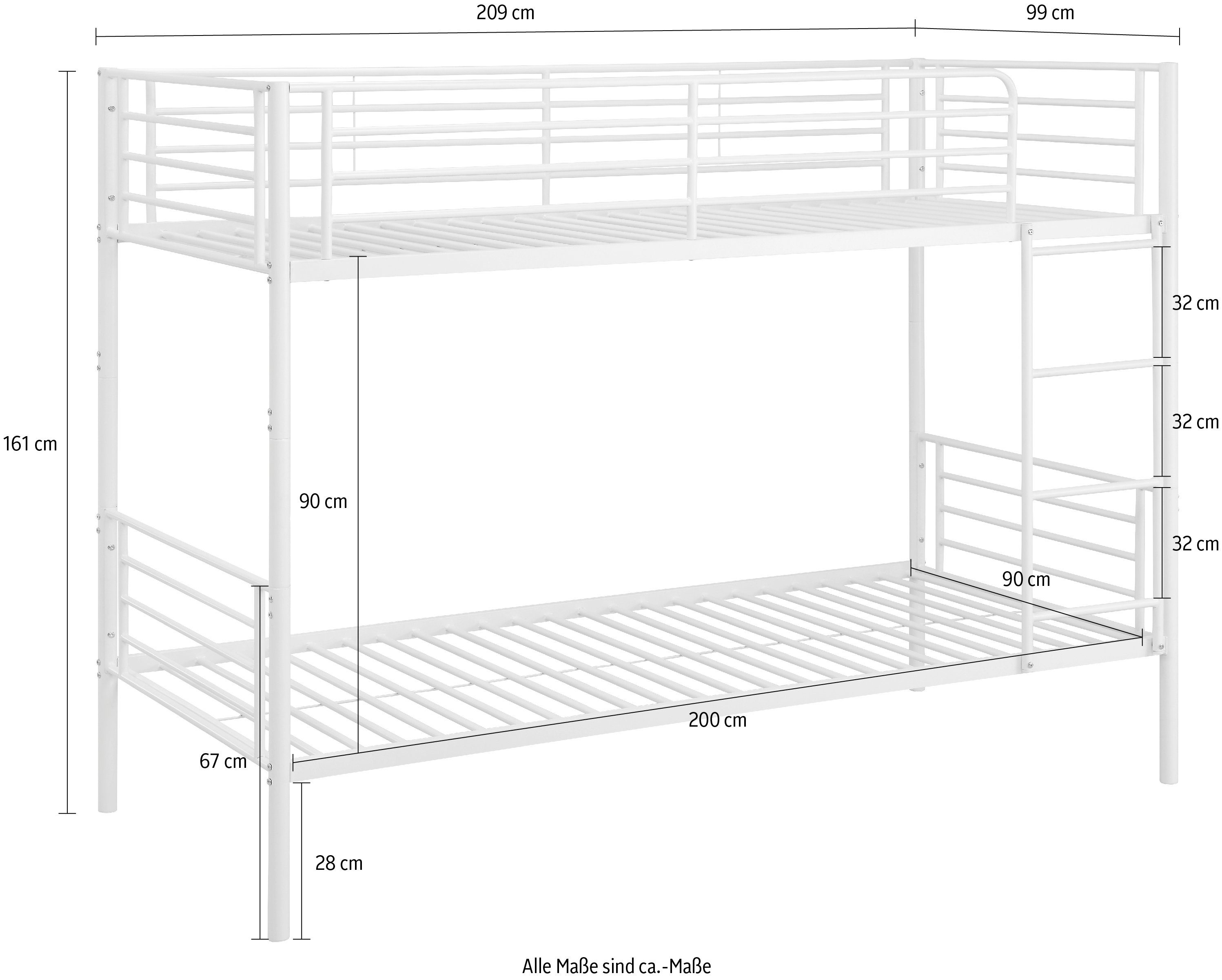 ATLANTIC home collection Etagenbett Adam, teilbar zu zwei Einzelbetten