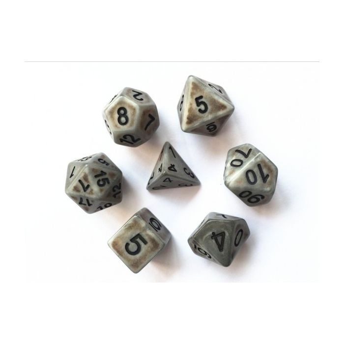 Set Antik-Würfel silber