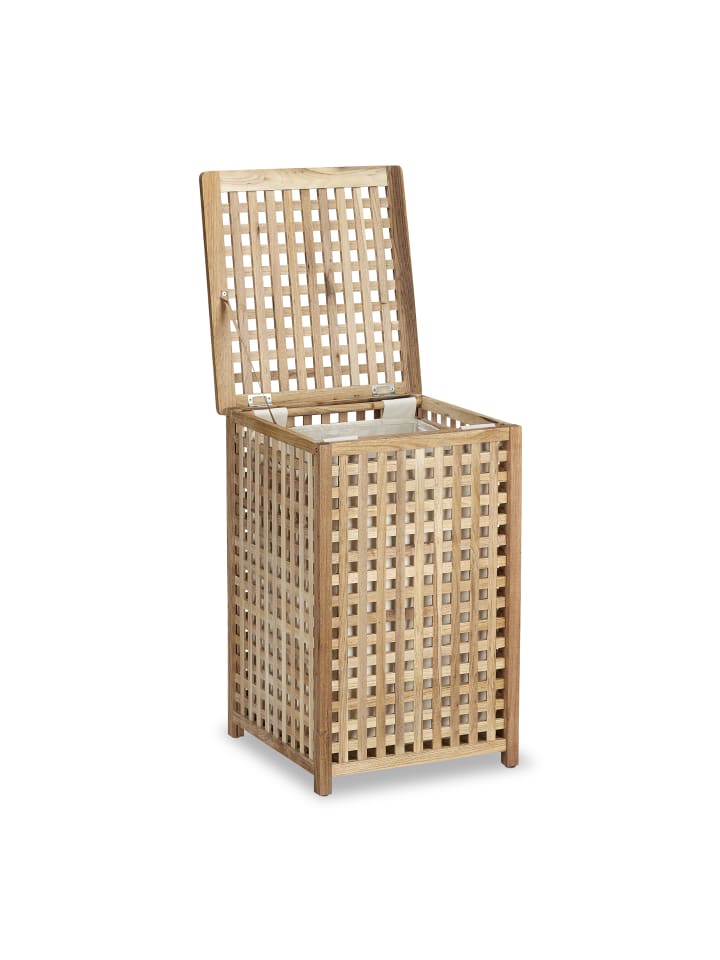 relaxdays Wäschesammler in Natur - (B)46 x (H)67,5 x (T)46 cm günstig kaufen onesize