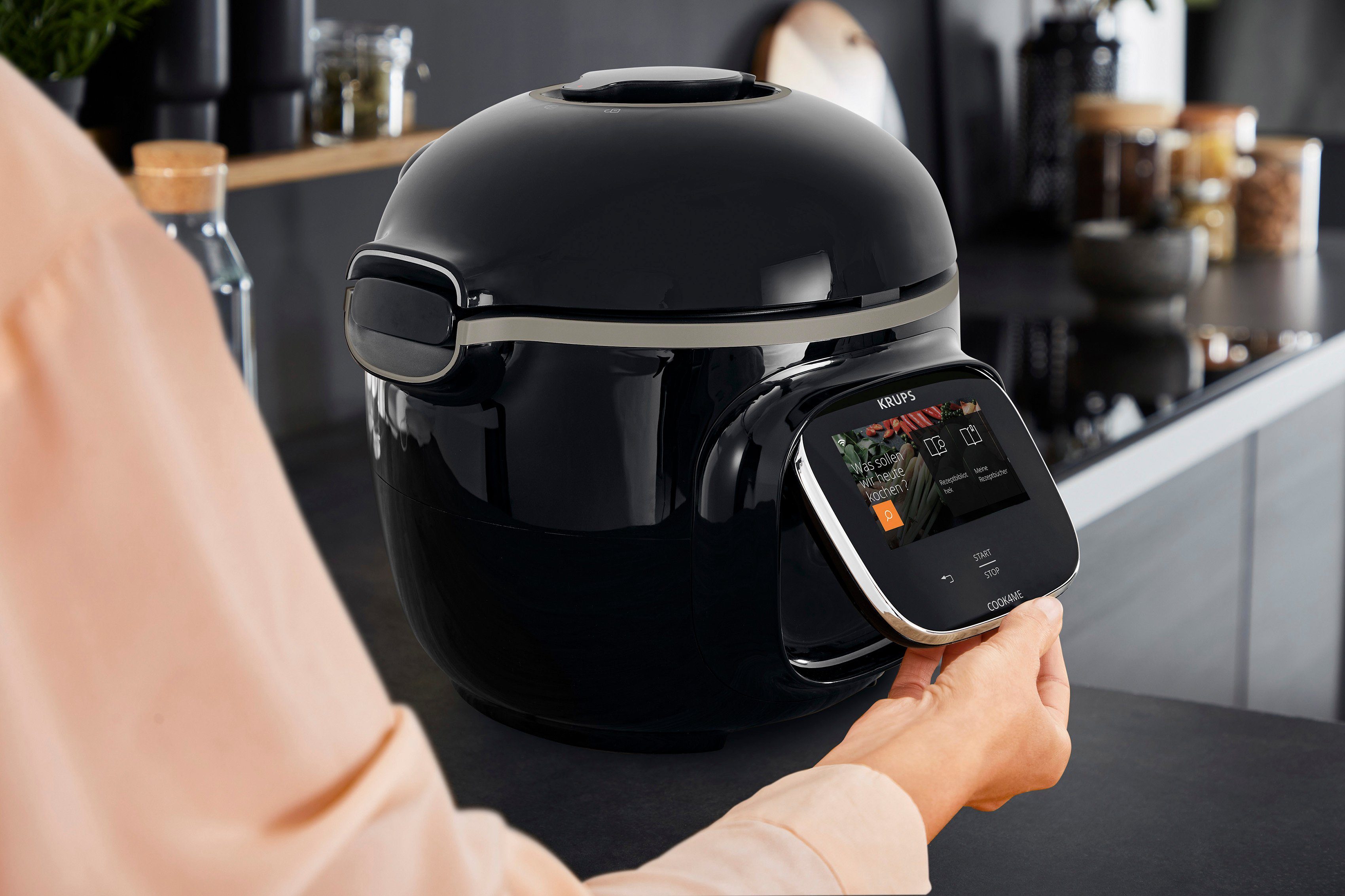Krups Multikocher CZ9128 Cook4Me Touch, 1600 W, 6 l Schüssel, elektr. Schnellkochtopf, WLAN-fähig, 250 Rezepte, 13 Gareinstellungen