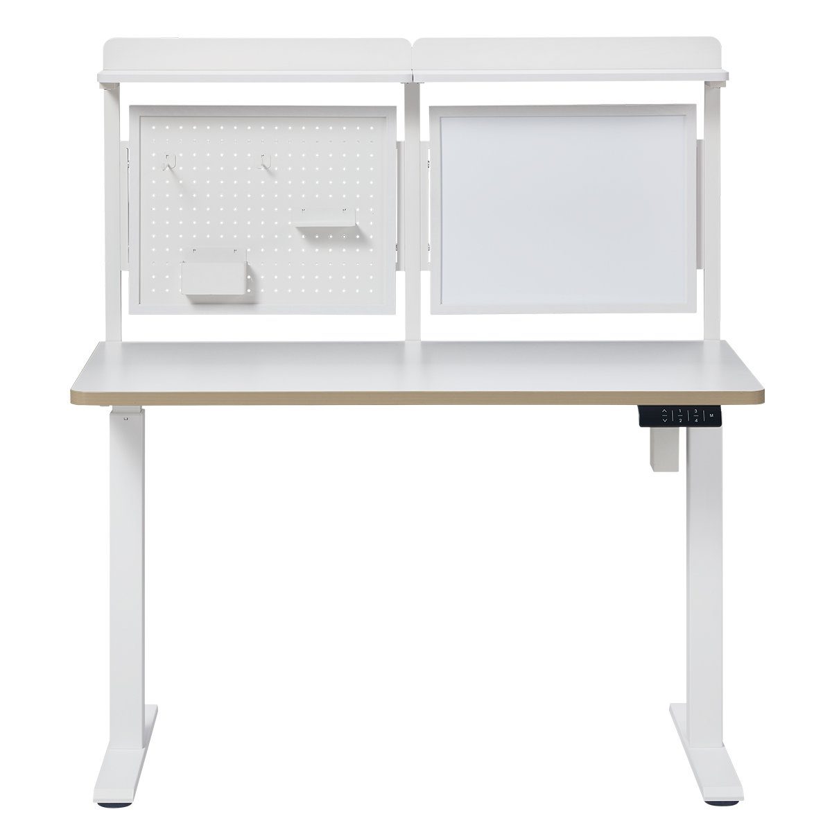 KOWO Schreibtisch Magnetisches Whiteboard, Lochplatte und Schublade für Schreibtisch, Passt nur für unseren Flexi Schreibtisch 120 cm