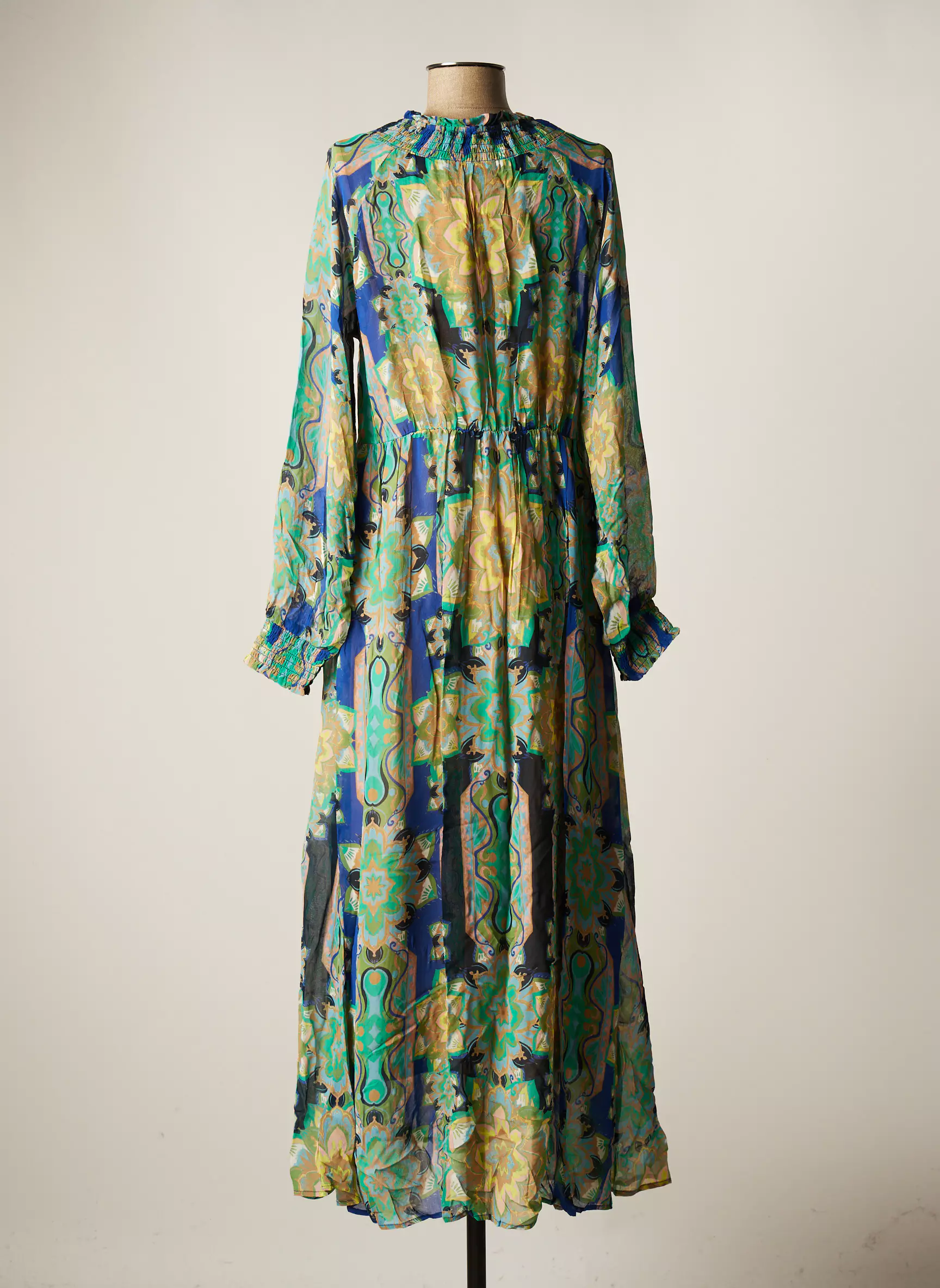 Cream Robes Longues Femme couleur vert