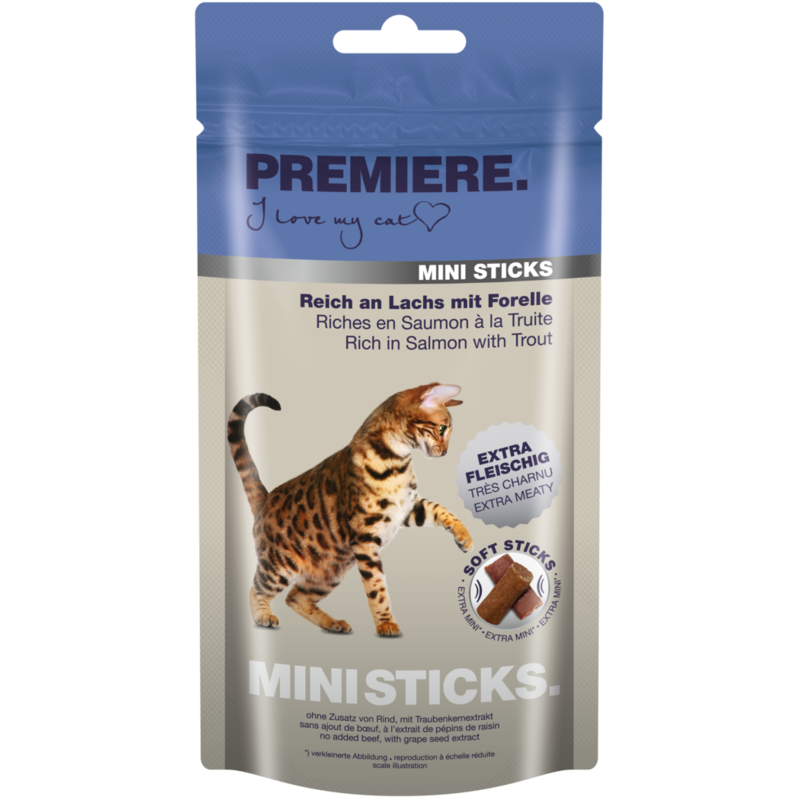 PREMIERE Snacks PREMIERE Mini Sticks 7x50g Lachs mit Forelle