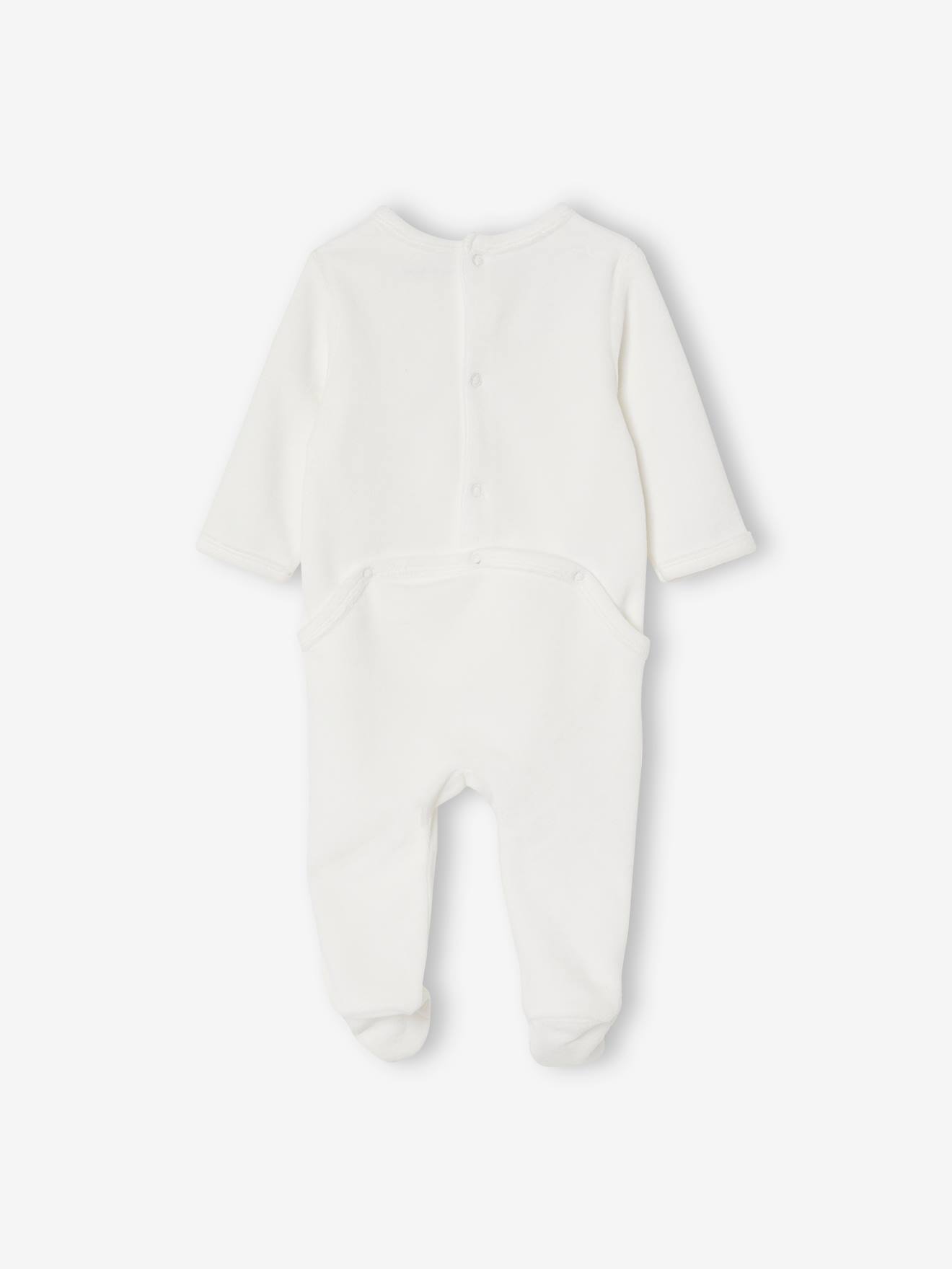 Lot de 3 pyjamas en velours bébé ouverture dos BASICS lot curcuma