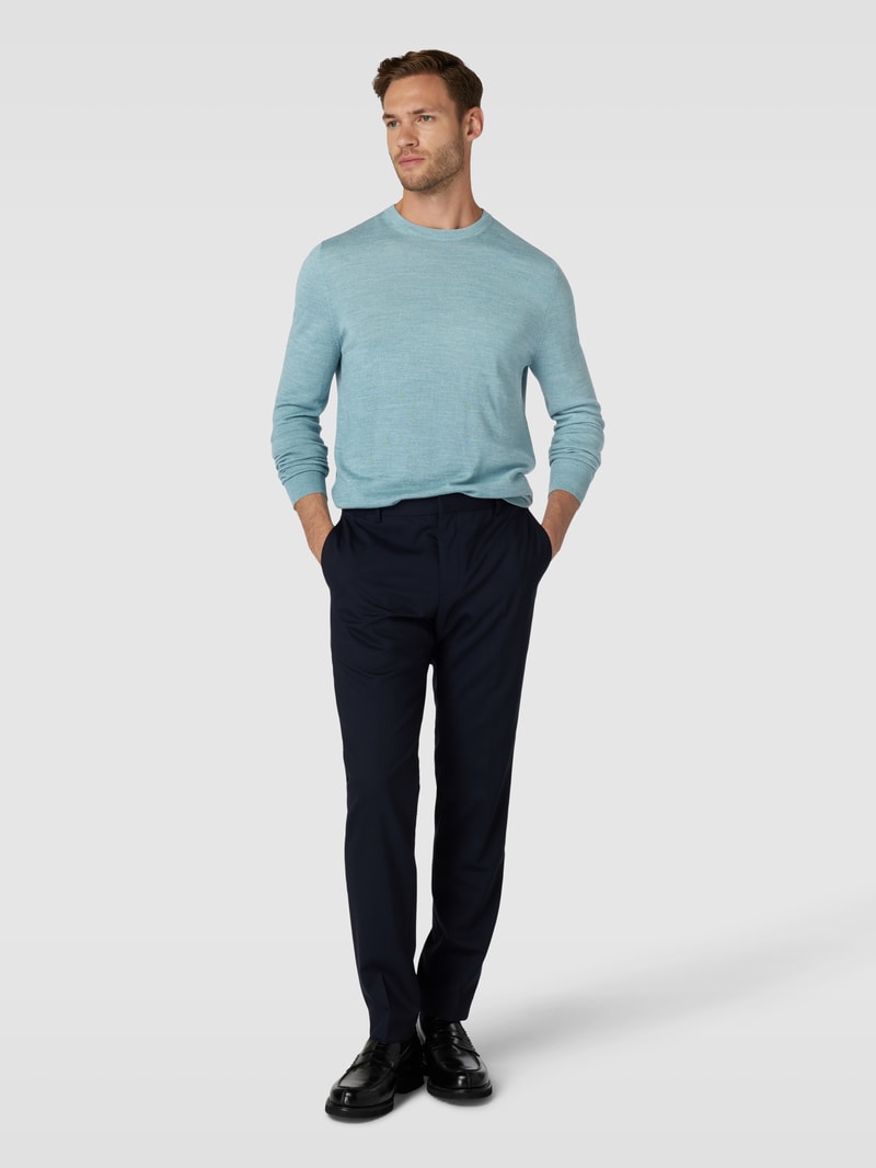 Longsleeve aus Woll-Mix in schilf meliert