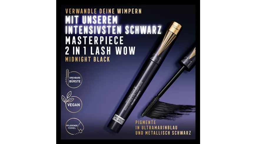 MAX FACTOR Masterpiece 2in1 Lash Wow Mascara 7 ml 03 - Midnight Black