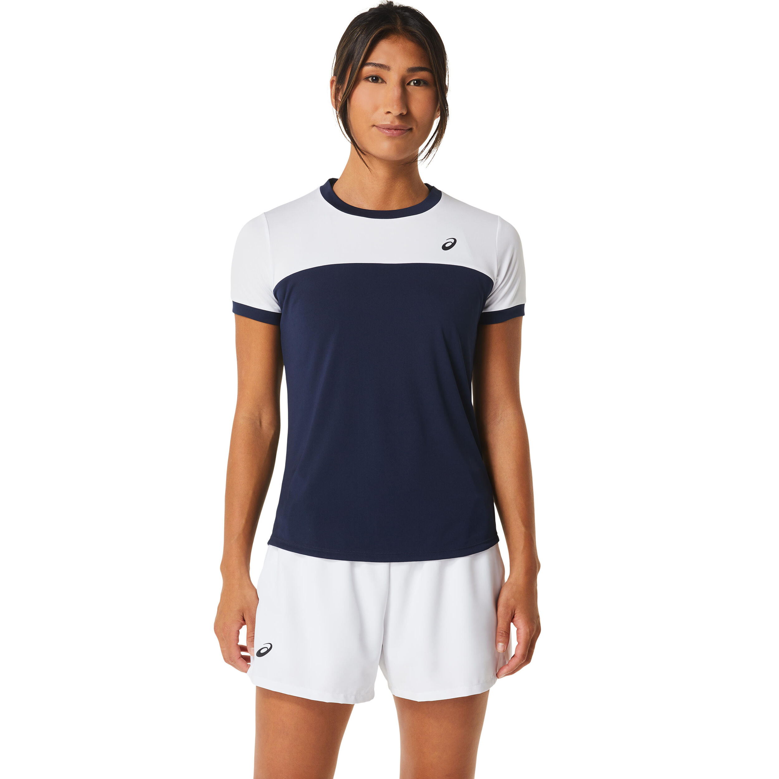 Court T-Shirt Damen - Dunkelblau, Weiß
