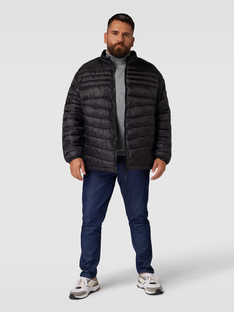 PLUS SIZE Steppjacke mit Eingrifftaschen Modell 'HERO' in schwarz