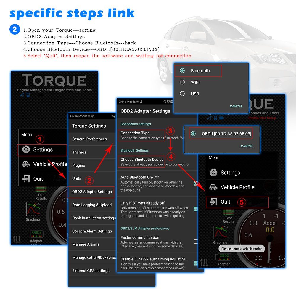 AN-DANNV OBD2-Diagnosegerät kfz Motorfehler auslesen und löschen OBDII Bluetooth Adapter
