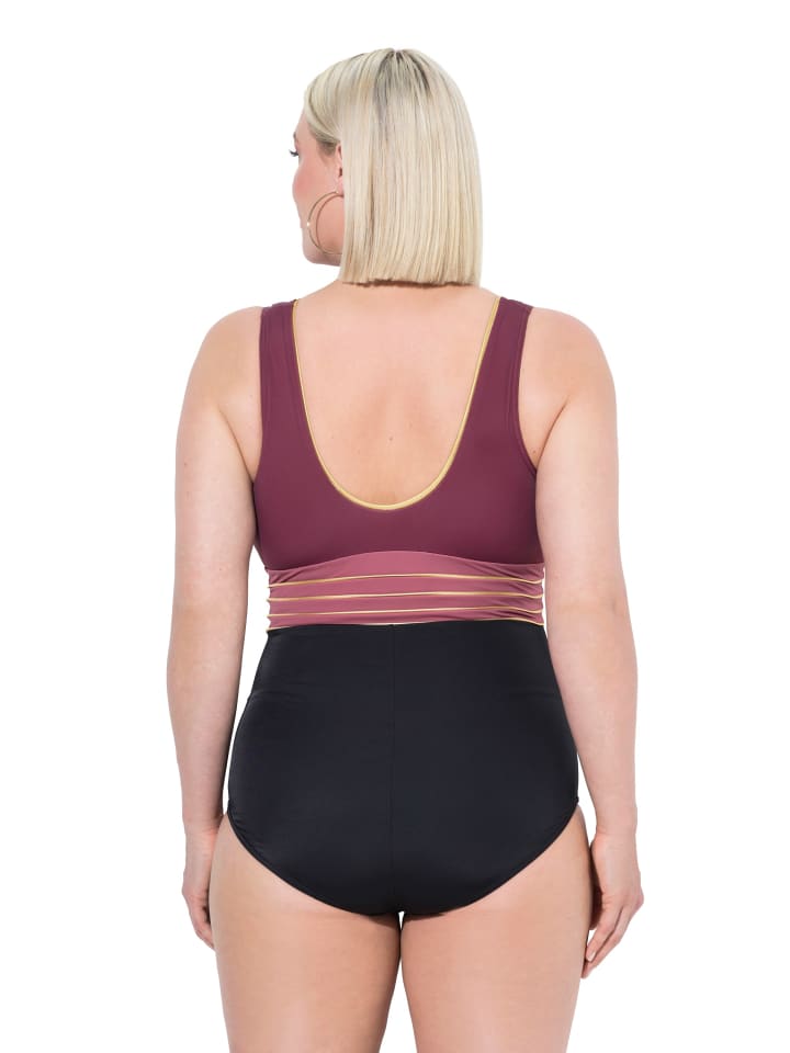 Ulla Popken Badeanzug in schwarz günstig kaufen
