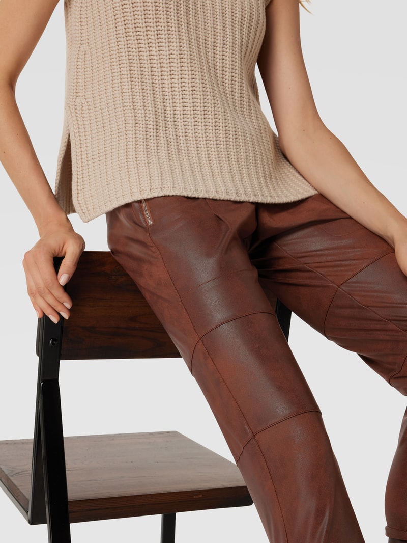 Jogpants in Leder-Optik Modell 'CANDY' in cognac