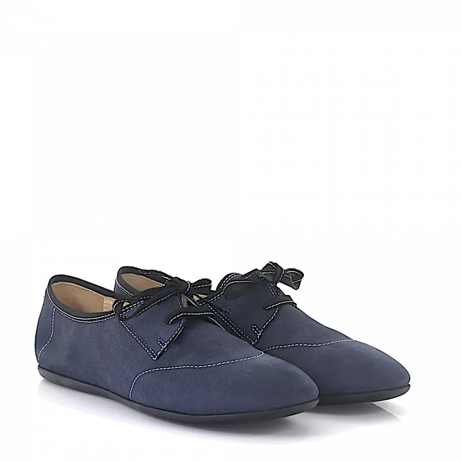 AGL Attilio Giusti Leombruni - Schnürer D519008 Veloursleder - blau