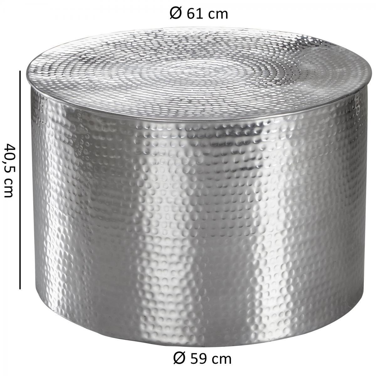 Wohnling Couchtisch RAHI 61 x 40,5 x 61 cm Silber
