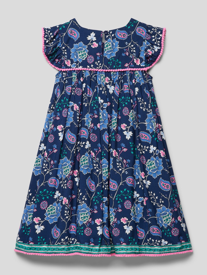 Minikleid mit Allover-Muster in marineblau