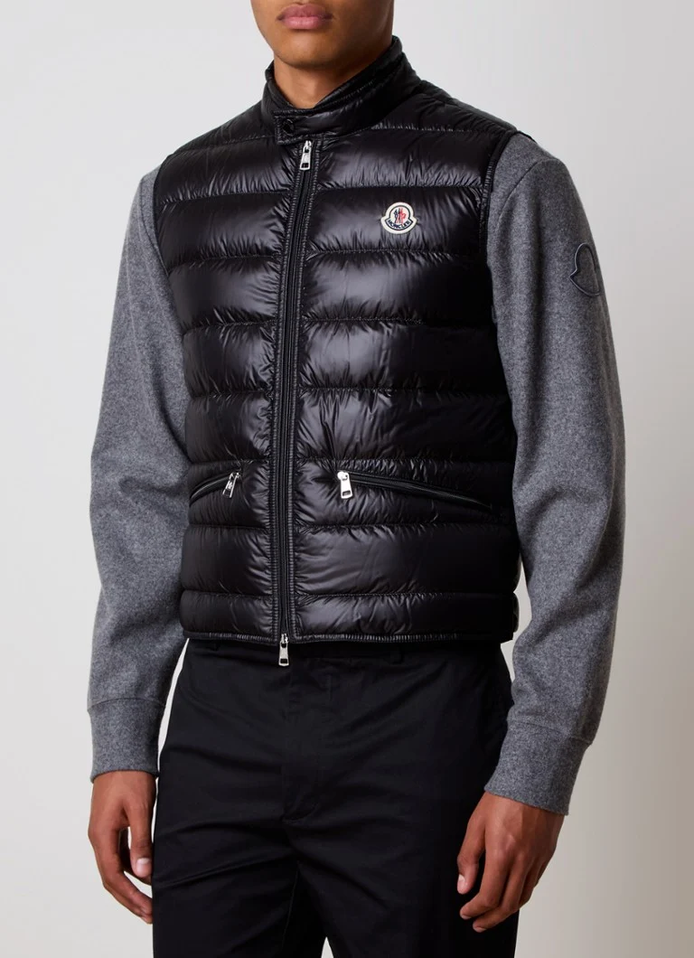 Colete acolchoado Moncler Gui com enchimento de plumas e logotipo.