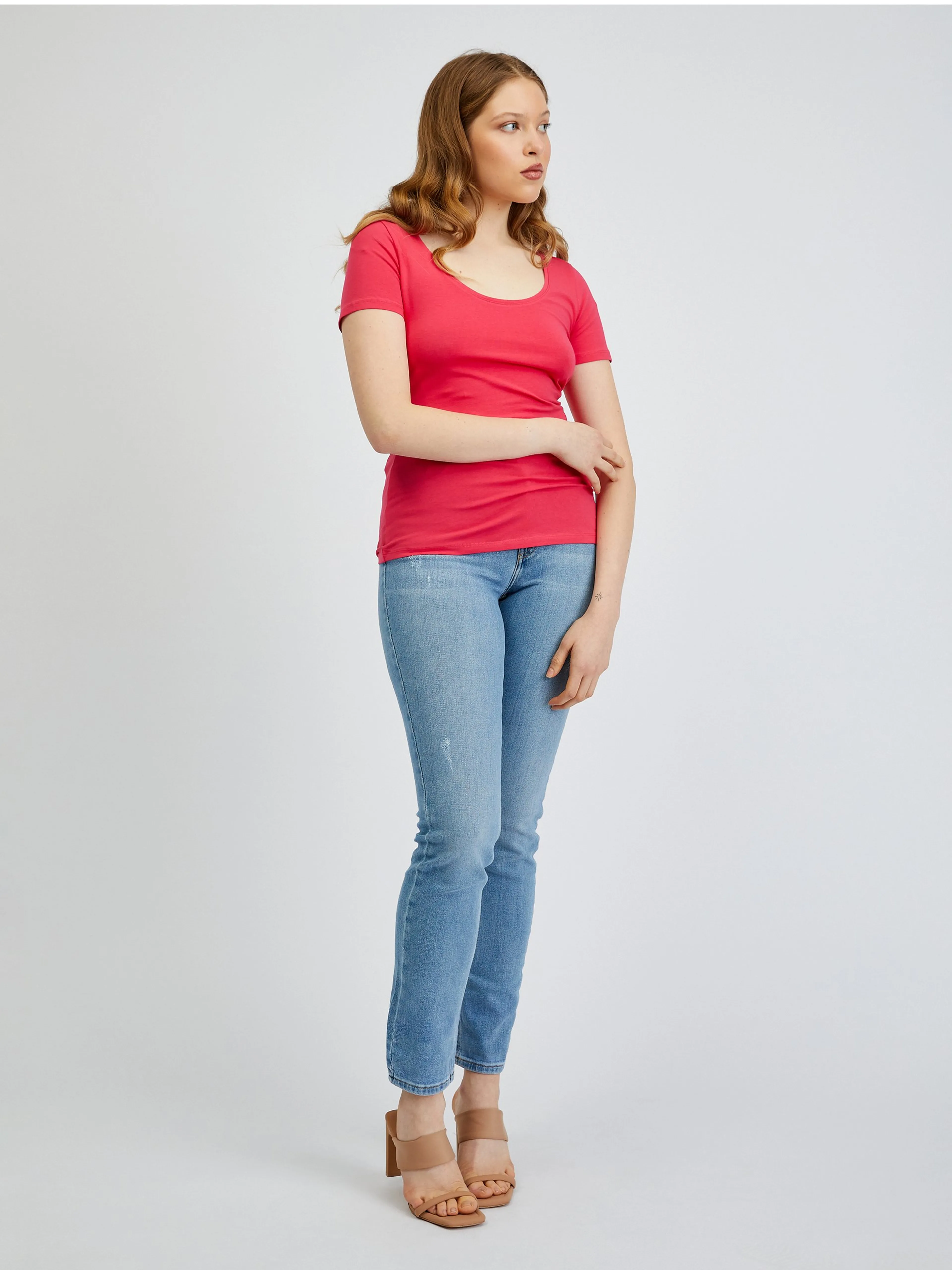 Dunkelrosa Damen-Basic-T-Shirt ORSAY