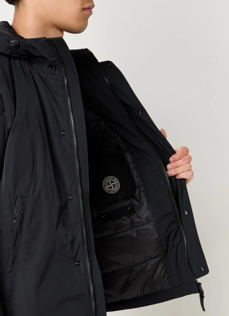 Stone Island 43426 μονωμένο μπουφάν με κουκούλα και πλαϊνές τσέπες