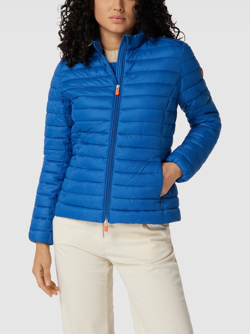 Steppjacke mit Label-Patch Modell 'AURA' in blau