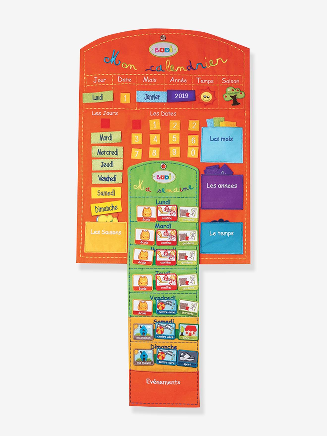 Ludi Kinder Lernkalender mit Wochenkalender LUDI - orange