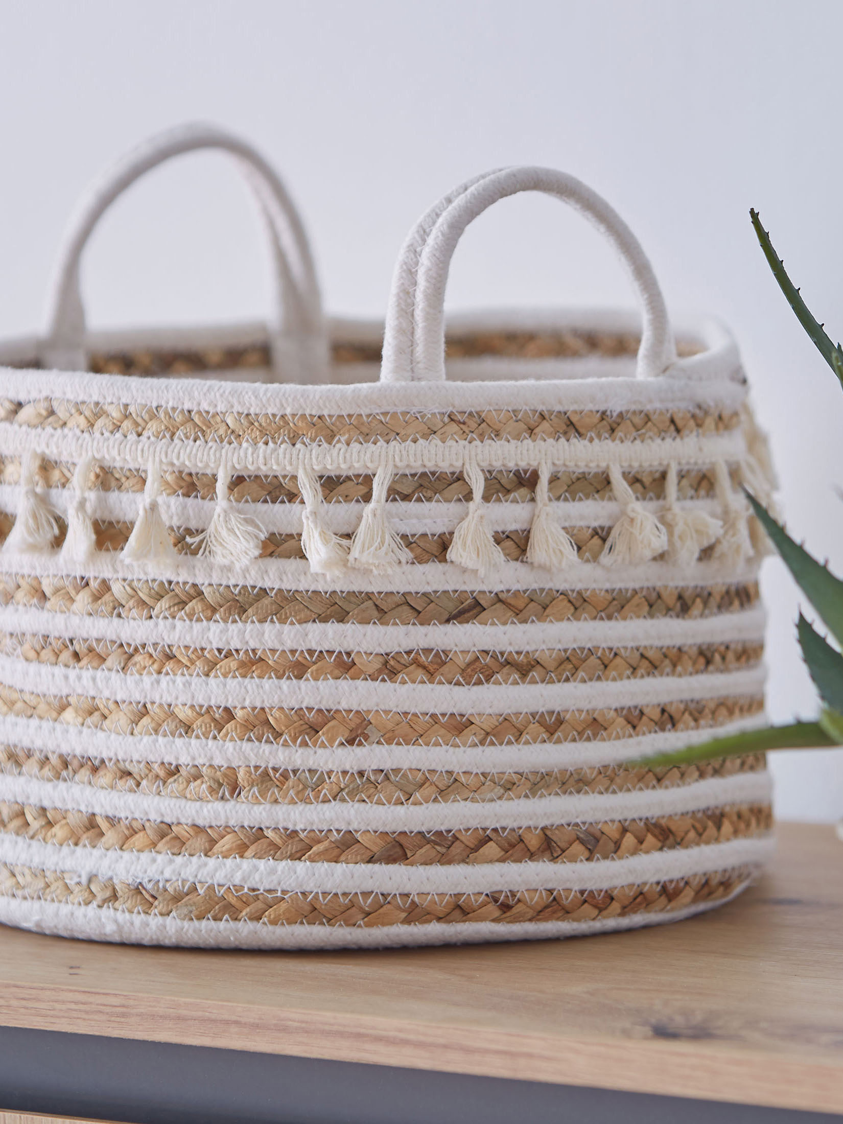 Basket Tassel Korb, Hellbraun