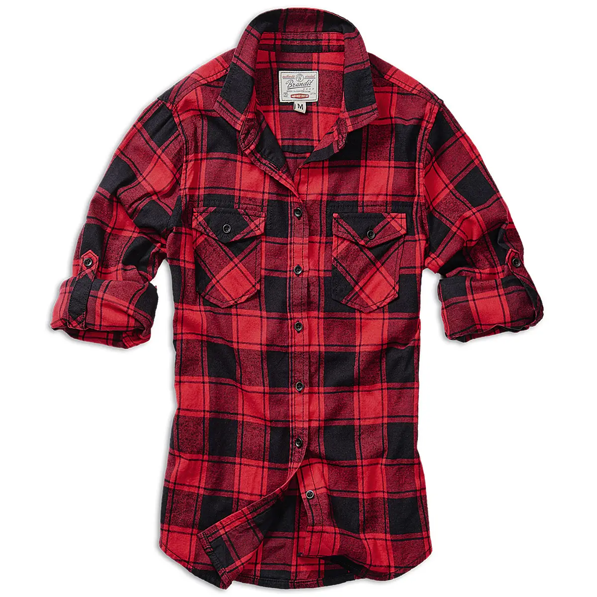 Girls Flanellhemd Amy rot-schwarz